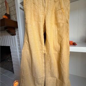 Anthropologie Yellow Flare Pants